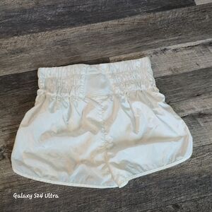 FP Movement By Freepeople  White Elastic Highwait Shorts
